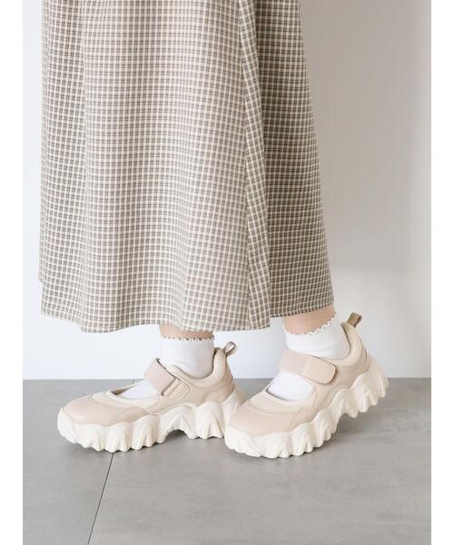 ehka sopo(エヘカソポ)の「オープンダッドスニーカー(スニーカー・レディース・ベージュ/ブラック/グレー/オフホワイト/グリーン・L/M)」の4枚目の写真