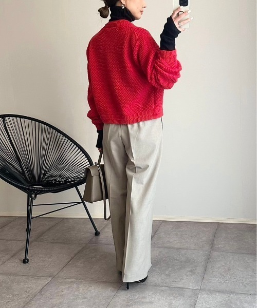 Ada.（エイダ）の「金ボタン ニット カーディガン（カーディガン/ボレロ・レディース・ブラック/ホワイト/レッド/グリーン/ネイビー/ピンク/ライトブルー/グレー/ベージュ/イエロー/ブラウン・FREE）」の19枚目の写真