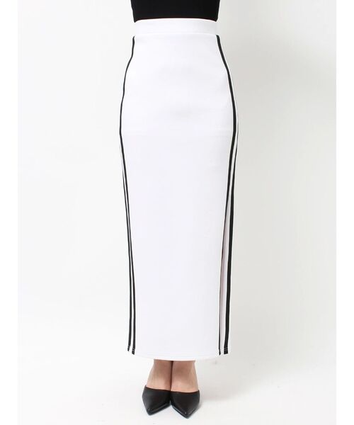 GYDA（ジェイダ）の「サイドラインディープスリットタイトSK（スカート・レディース・ブラック/オフホワイト・FREE）」の11枚目の写真