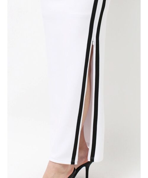 GYDA（ジェイダ）の「サイドラインディープスリットタイトSK（スカート・レディース・ブラック/オフホワイト・FREE）」の16枚目の写真