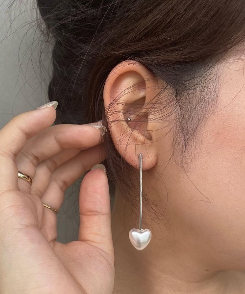 【TATIANA】FLOWER CUBIC FULL HEART EARRING★ピアス★2色 Designer fashion, Seoul-fully created | W Concept