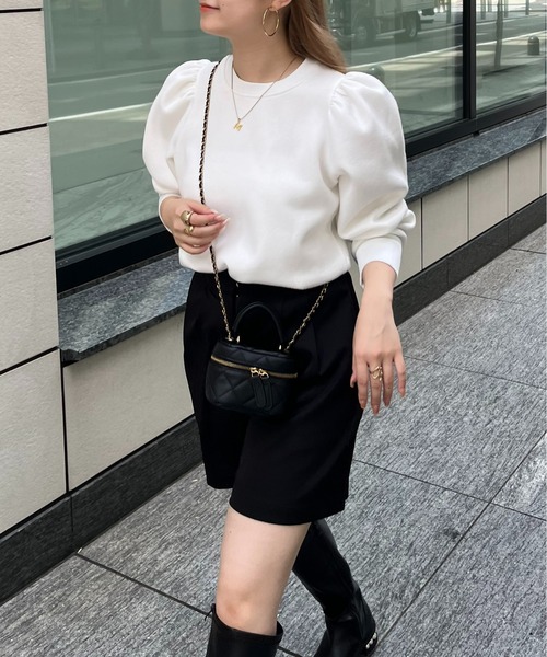 prose verse（プロズヴェール）の「ボリュームスリーブ裏起毛スウェット（スウェット・レディース・グレー/ブラック/オフホワイト/ピンク・ﾌﾘ-）」の2枚目の写真