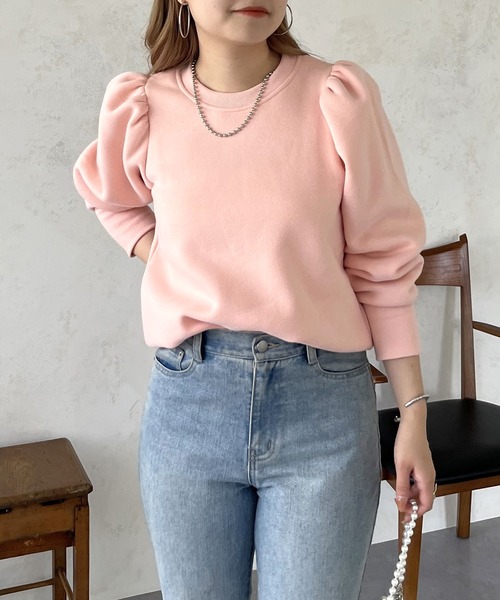 prose verse（プロズヴェール）の「ボリュームスリーブ裏起毛スウェット（スウェット・レディース・グレー/ブラック/オフホワイト/ピンク・ﾌﾘ-）」の8枚目の写真