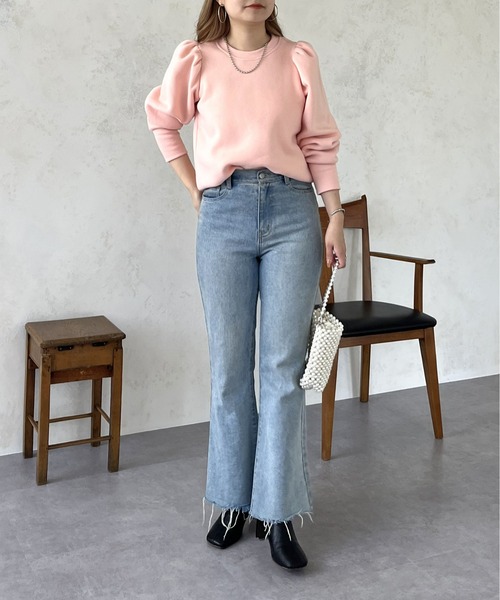 prose verse（プロズヴェール）の「ボリュームスリーブ裏起毛スウェット（スウェット・レディース・グレー/ブラック/オフホワイト/ピンク・ﾌﾘ-）」の11枚目の写真