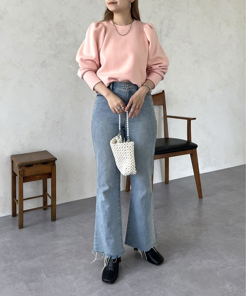 prose verse（プロズヴェール）の「ボリュームスリーブ裏起毛スウェット（スウェット・レディース・グレー/ブラック/オフホワイト/ピンク・ﾌﾘ-）」の13枚目の写真