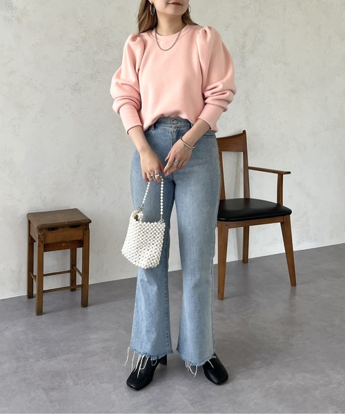 prose verse（プロズヴェール）の「ボリュームスリーブ裏起毛スウェット（スウェット・レディース・グレー/ブラック/オフホワイト/ピンク・ﾌﾘ-）」の15枚目の写真