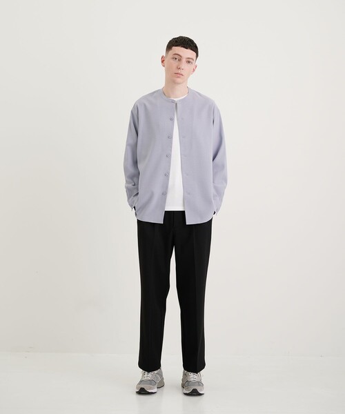 CITY TOKYO（シティトウキョウ）の「リラックスオーバーサイズシャツ〈バンドカラー〉（シャツ/ブラウス・メンズ・サックスブルー/ブラック/アイボリー/ホワイト・3/1/2）」の5枚目の写真