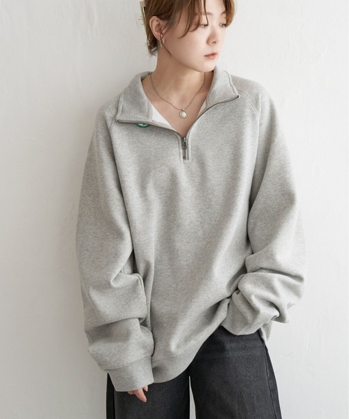 DISCUS ATHLETIC（ディスカス　アスレチック）の「DISCUS ATHLETIC ハーフジップスウェット（スウェット・レディース・ネイビー/ブラック/グレー系その他・M/L/LL）」の2枚目の写真