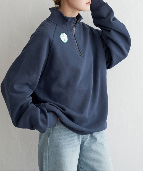 DISCUS ATHLETIC（ディスカス　アスレチック）の「DISCUS ATHLETIC ハーフジップスウェット（スウェット・レディース・ネイビー/ブラック/グレー系その他・M/L/LL）」の3枚目の写真