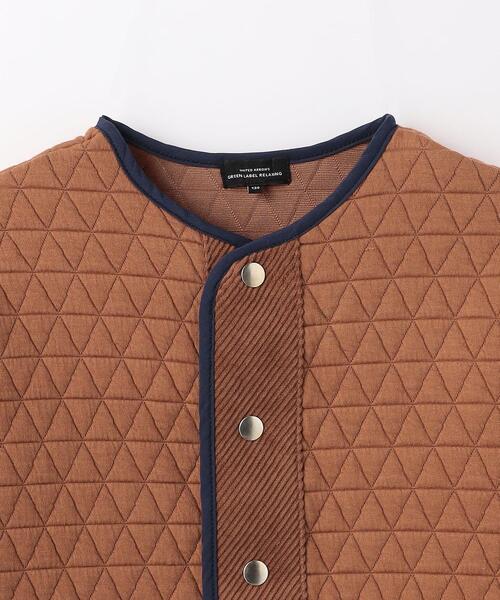 green label relaxing（グリーンレーベルリラクシング）の「TJ キルトジャカード パイピング カーディガン 100cm-130cm（カーディガン/ボレロ・キッズ・モカ/ブラック・110cm/120cm/130cm/100cm）」の4枚目の写真