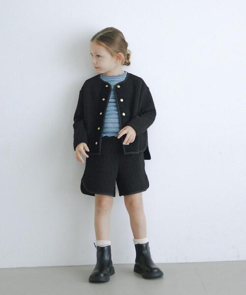 green label relaxing（グリーンレーベルリラクシング）の「TJ キルトジャカード パイピング カーディガン 100cm-130cm（カーディガン/ボレロ・キッズ・モカ/ブラック・110cm/120cm/130cm/100cm）」の14枚目の写真