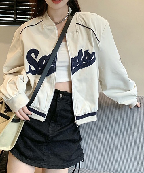 gossip!ロサンゼルス(ゴシップロサンゼルス)の「YUGA レトロスタイル ショートジャケット(スタジャン・レディース・オフホワイト/ピンク・FREE)」の14枚目の写真