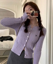 Vipoa | ワンポイントガーリーカーディガン(カーディガン/ボレロ)