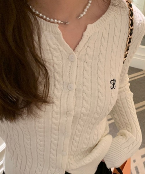 Vipoa（ヴィポア）の「ワンポイントガーリーカーディガン（カーディガン/ボレロ・レディース・グレー/アイボリー/ネイビー/パープル・FREE）」の9枚目の写真