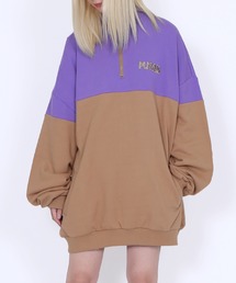 PUNYUS | ハーフZIPバイカラースウェット(スウェット)