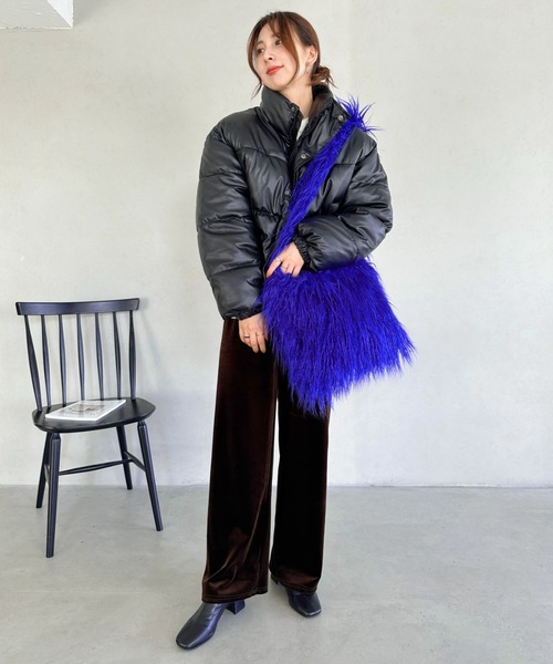 un+frame（アンフレーム）の「feather big shoulder bag／フェザーヤーンビッグショルダーバッグ（ショルダーバッグ・レディース・ブルー/ベージュ/ブラック/オレンジ/ホワイト・FREE）」の22枚目の写真