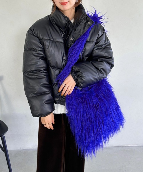 un+frame（アンフレーム）の「feather big shoulder bag／フェザーヤーンビッグショルダーバッグ（ショルダーバッグ・レディース・ブルー/ベージュ/ブラック/オレンジ/ホワイト・FREE）」の17枚目の写真