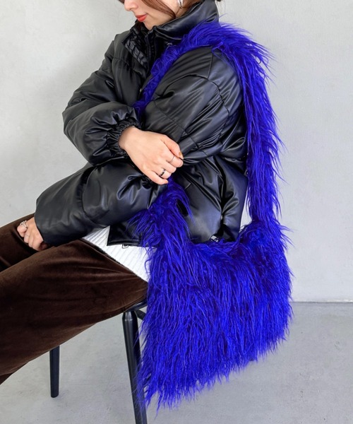 un+frame（アンフレーム）の「feather big shoulder bag／フェザーヤーンビッグショルダーバッグ（ショルダーバッグ・レディース・ブルー/ベージュ/ブラック/オレンジ/ホワイト・FREE）」の20枚目の写真