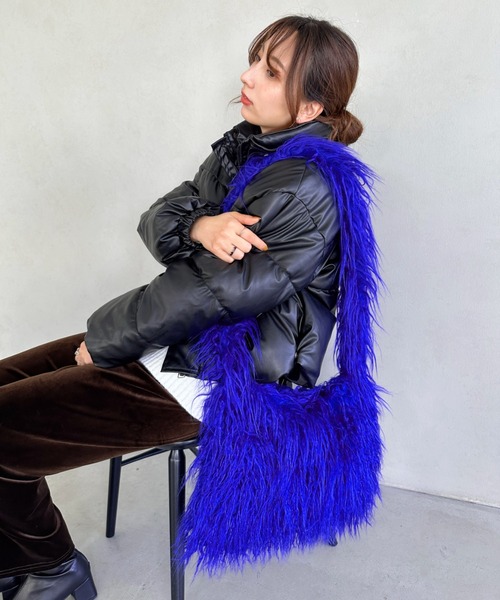 un+frame（アンフレーム）の「feather big shoulder bag／フェザーヤーンビッグショルダーバッグ（ショルダーバッグ・レディース・ブルー/ベージュ/ブラック/オレンジ/ホワイト・FREE）」の21枚目の写真