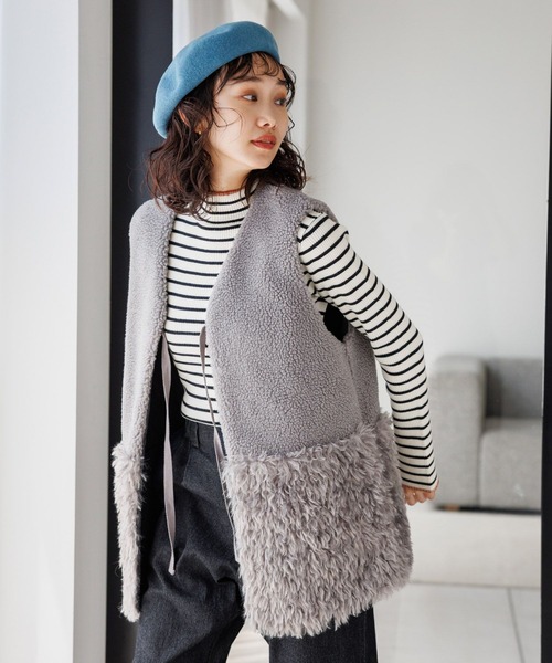 niko and...（ニコアンド）の「配色ステッチリブニットプルオーバー（ニット/セーター・レディース・オレンジ/ネイビー/ブラック/セージグリーン/オフホワイト/ホワイト・MEDIUM/LARGE）」の10枚目の写真