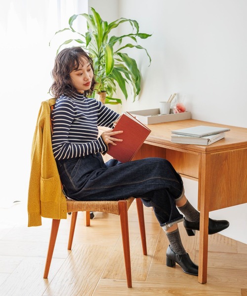 niko and...（ニコアンド）の「配色ステッチリブニットプルオーバー（ニット/セーター・レディース・オレンジ/ネイビー/ブラック/セージグリーン/オフホワイト/ホワイト・MEDIUM/LARGE）」の16枚目の写真