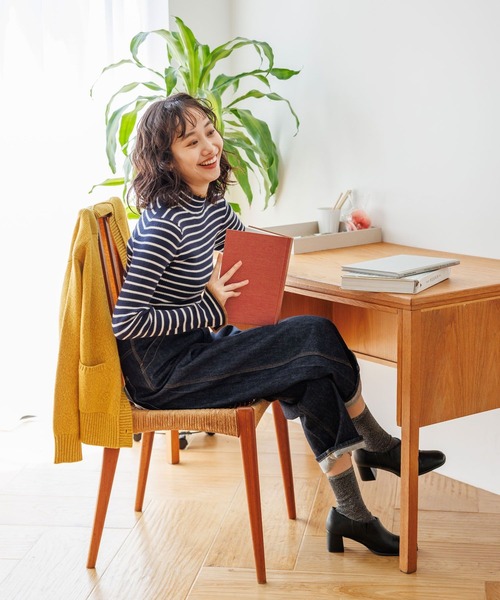 niko and...（ニコアンド）の「配色ステッチリブニットプルオーバー（ニット/セーター・レディース・オレンジ/ネイビー/ブラック/セージグリーン/オフホワイト/ホワイト・MEDIUM/LARGE）」の17枚目の写真