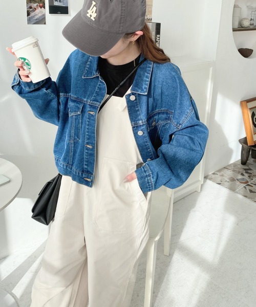 moment+（モーメントプラス）の「コットンライクツイルワイドシルエットベイカーサロペット（サロペット/オーバーオール・レディース・アイボリー/ブラック/カーキ・L/M）」の6枚目の写真