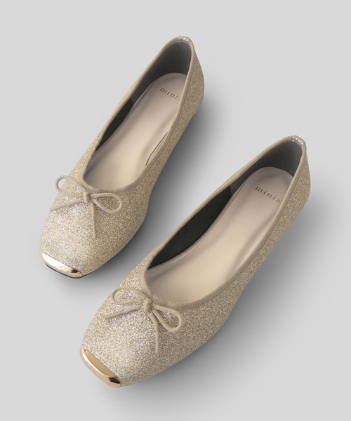 minia（ミニア）の「GDキャップリボンバレエ（バレエシューズ・レディース・ブラック/ブラック系その他/ゴールド系その他/シルバー系その他・S/M/L/LL）」の10枚目の写真