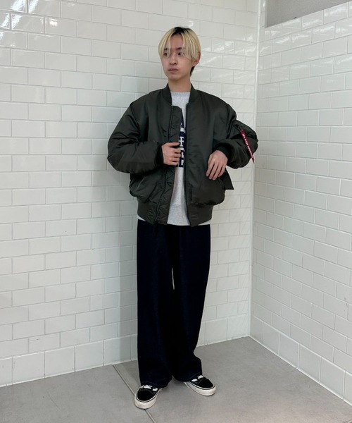 ※ALPHA（アルファ）の「【ALPHA/アルファ】MA-1 ナイロンジャケット USスペック（MA-1・レディース・グレー/ブラック/ホワイト・LARGE/MEDIUM）」の14枚目の写真