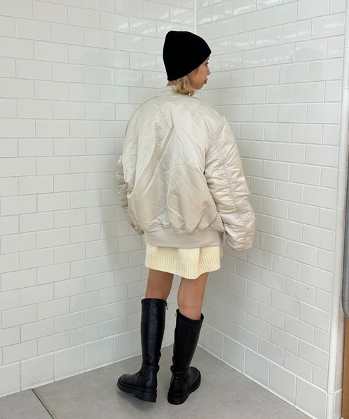 ※ALPHA（アルファ）の「【ALPHA/アルファ】MA-1 ナイロンジャケット USスペック（MA-1・レディース・グレー/ブラック/ホワイト・LARGE/MEDIUM）」の18枚目の写真