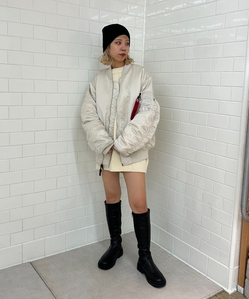 ※ALPHA（アルファ）の「【ALPHA/アルファ】MA-1 ナイロンジャケット USスペック（MA-1・レディース・グレー/ブラック/ホワイト・LARGE/MEDIUM）」の20枚目の写真