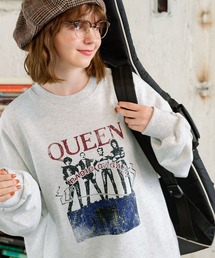 MONO-MART LADY'S | 【QUEEN/The Rolling Stones】ヴィンテージライク ロックプリントピグメント加工スウェットプルオーバー(スウェット)