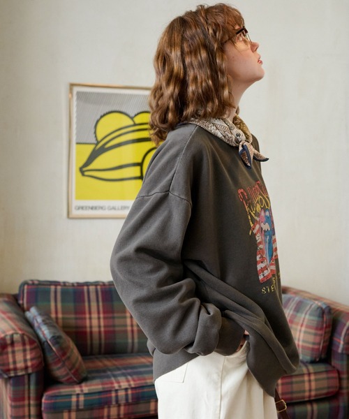 MONO-MART LADY'S（モノマートレディース）の「【QUEEN/The Rolling Stones】ヴィンテージライク ロックプリントピグメント加工スウェットプルオーバー（スウェット・レディース・オートミール/スミクロ/ネイビー/ブラック系2/グレー系1/ブラック系1/ネイビー系1/グレー系2・FREE）」の20枚目の写真