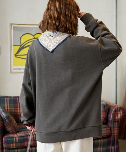 MONO-MART LADY'S（モノマートレディース）の「【QUEEN/The Rolling Stones】ヴィンテージライク ロックプリントピグメント加工スウェットプルオーバー（スウェット・レディース・オートミール/スミクロ/ネイビー/ブラック系2/グレー系1/ブラック系1/ネイビー系1/グレー系2・FREE）」の21枚目の写真