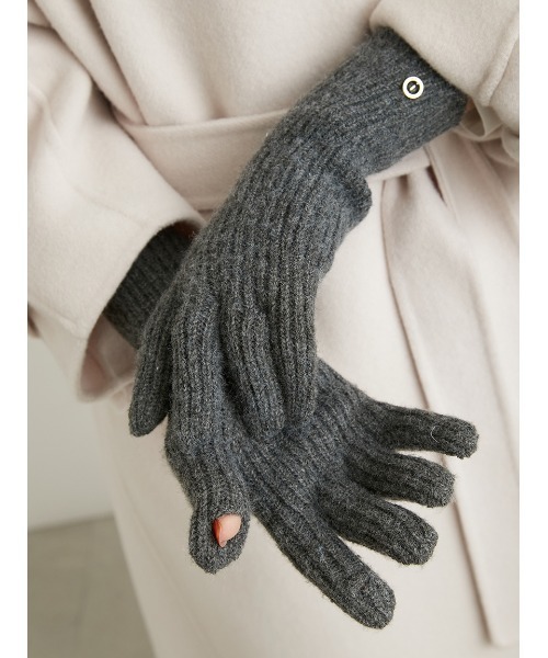 LILY BROWN（リリーブラウン）の「ホールタッチリブニットグローブ（手袋・レディース・グリーン/グレー/アイボリー・FREE）」の10枚目の写真