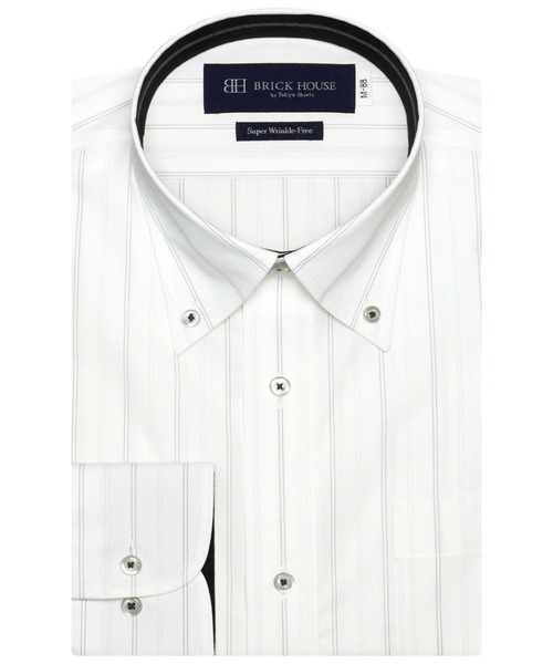 【セール】超形態安定ノーアイロン ボタンダウン 長袖ビジネスワイシャツ（大きいサイズ・長いサイズ）（ビジネスシャツ）｜TOKYO SHIRTS（トウキョウシャツ） 5,105円