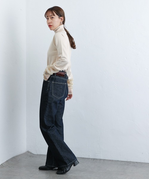 COLONY 2139(コロニートゥーワンスリーナイン)の「PBT袖シアー切替タートルニット(ニット/セーター・レディース・アイボリー/ブラック/グレー/ブラウン・FREE)」の12枚目の写真