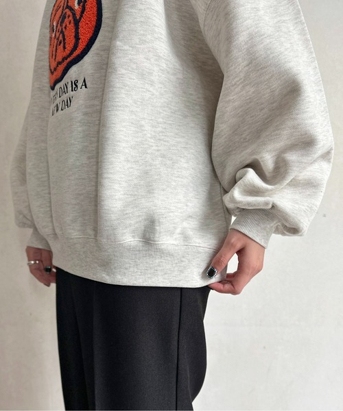 CPCM(シーピーシーエム)の「イヌサガラ刺繍裏起毛スウェット(スウェット・レディース・ブラック/キナリ/グレー・FREE)」の17枚目の写真