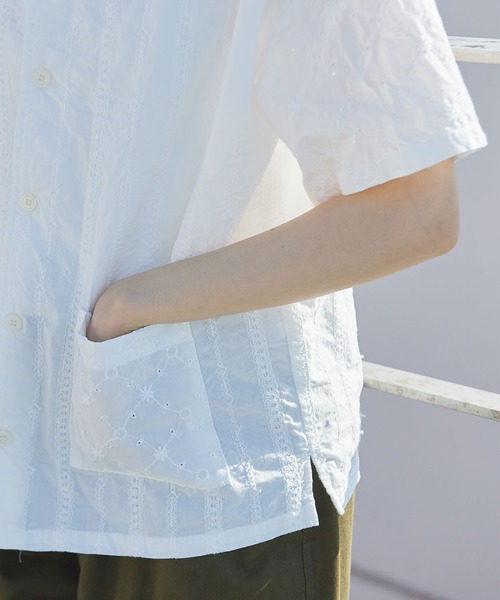 PAR ICI（パーリッシィ）の「刺繍パッチワーク 開襟ブラウス（シャツ/ブラウス・レディース・ホワイト・FREE）」の15枚目の写真
