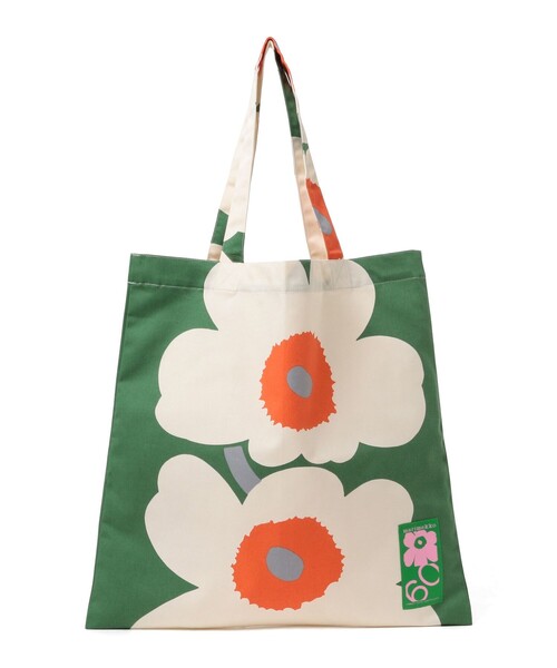 marimekko オリーブグリーン ハンドバッグ 未使用品 マリメッコ marimekko レザー 型押し 花 ミニ