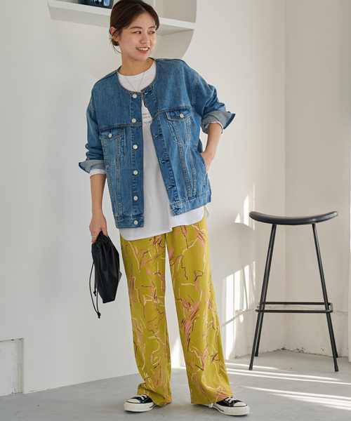 JOURNAL STANDARD relume ノーカラーコート　イージーパンツ JOURNAL STANDARD relume パンツ リネンコットンイージーパンツ
