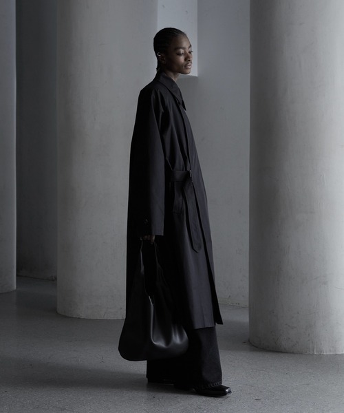 CALLNE(カルネ)の「【CALLNE】 Loose Tielocken Coat / ルーズタイロッケンコート(撥水加工)(トレンチコート・メンズ・ブラック・L/M)」の5枚目の写真