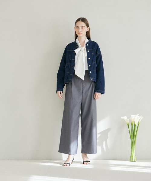 INED CLARO（イネドクラロ）の「フリンジカラーデニムジャケット（デニムジャケット・レディース・インディゴブルー・フリー）」の2枚目の写真