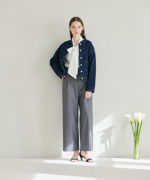 INED CLARO（イネドクラロ）の「フリンジカラーデニムジャケット（デニムジャケット・レディース・インディゴブルー・フリー）」の3枚目の写真