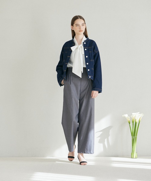 INED CLARO（イネドクラロ）の「フリンジカラーデニムジャケット（デニムジャケット・レディース・インディゴブルー・フリー）」の4枚目の写真