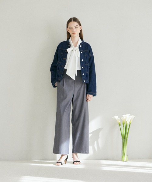 INED CLARO（イネドクラロ）の「フリンジカラーデニムジャケット（デニムジャケット・レディース・インディゴブルー・フリー）」の6枚目の写真