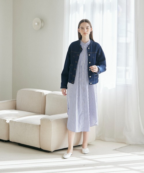 INED CLARO（イネドクラロ）の「フリンジカラーデニムジャケット（デニムジャケット・レディース・インディゴブルー・フリー）」の10枚目の写真