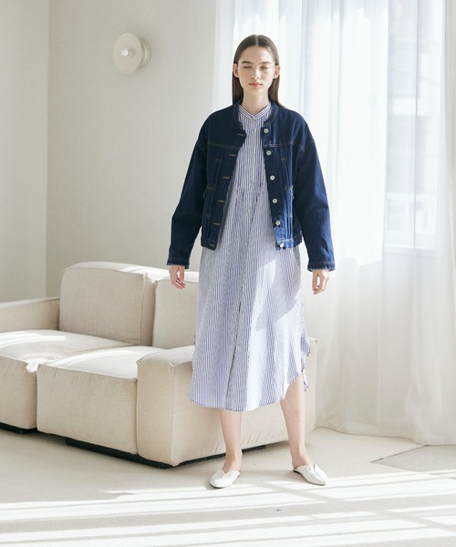 INED CLARO（イネドクラロ）の「フリンジカラーデニムジャケット（デニムジャケット・レディース・インディゴブルー・フリー）」の11枚目の写真