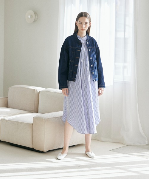 INED CLARO（イネドクラロ）の「フリンジカラーデニムジャケット（デニムジャケット・レディース・インディゴブルー・フリー）」の12枚目の写真