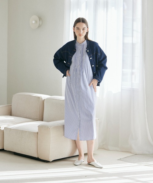 INED CLARO（イネドクラロ）の「フリンジカラーデニムジャケット（デニムジャケット・レディース・インディゴブルー・フリー）」の14枚目の写真